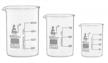 premium glass beaker set, 50ml, 100ml, 250ml - low form - borosilicate 3.3 glass - packaged in thick, custom-fit foam insert - eisco labs logo