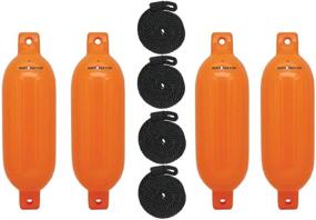 img 4 attached to 🚤 Shop Extreme Max 3006.7626 BoatTector Inflatable Fender Value 4-Pack - 4.5"x 16", Neon Orange