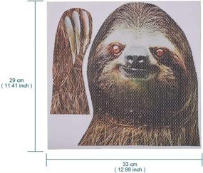 img 3 attached to 🦥 Sloth Car Window Decal Vinyl Sticker - Funny Perforated Side Cling for Left and Right Windows, 12.99'' x 11.42''