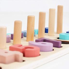img 1 attached to 🔢 Деревянный счётный набор для формирования: разноцветные цифровые формы блоков для математики для детей - образовательная игрушка для малышей и дошкольников
