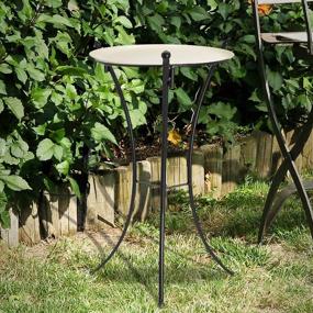 img 1 attached to Black Metal Stand For Glass Gazing Balls, Birdbaths, Flower Pots, And Planters - 20" Height With 8.1" Ring Diameter - Ideal Home Or Office Organizer, Shop Display, Or Garden Decor By Ferrisland