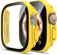 🌟 tauri 2 pack hard case 49mm for apple watch ultra with 9h tempered glass screen protector | yellow | touch sensitive, full coverage, slim bumper protective cover | enhanced seo logo