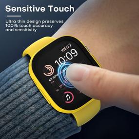 img 2 attached to 🌟 TAURI 2 Pack Hard Case 49mm for Apple Watch Ultra with 9H Tempered Glass Screen Protector | Yellow | Touch Sensitive, Full Coverage, Slim Bumper Protective Cover | Enhanced SEO