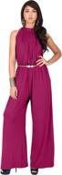 👗 sleeveless halter neck cocktail jumpsuit for women's clothing at jumpsuits, rompers & overalls logo