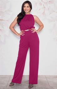 img 3 attached to 👗 Sleeveless Halter Neck Cocktail Jumpsuit for Women's Clothing at Jumpsuits, Rompers & Overalls