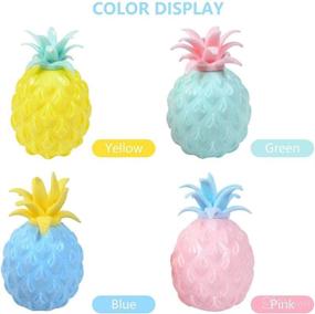 img 2 attached to 🍍 Stress Relief Party Favors: 4 Pcs Pineapple Stress Balls for Pressure Release, Random Color Fidget Toys