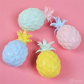 img 3 attached to 🍍 Stress Relief Party Favors: 4 Pcs Pineapple Stress Balls for Pressure Release, Random Color Fidget Toys