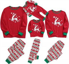 img 4 attached to Get Festive With Nilikastta'S Matching Family Christmas Pajamas In Xmas Elk Snowflake Red Black Plaid PJs Women Men'S Sleepwear Set