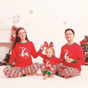 img 1 attached to Get Festive With Nilikastta'S Matching Family Christmas Pajamas In Xmas Elk Snowflake Red Black Plaid PJs Women Men'S Sleepwear Set