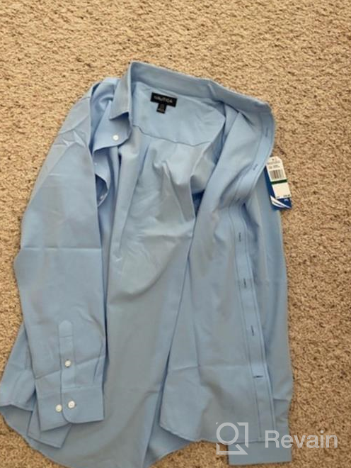 img 1 attached to Long Sleeve Performance Oxford Button-Down Shirt for Big Boys' School Uniform by Nautica review by James Handy