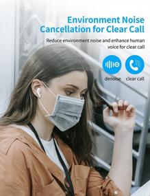 img 3 attached to Беспроводные наушники с сенсорным управлением, Bluetooth 5.2 и микрофоном ENC Clear Call, шумоподавлением, защитой от пота IPX4, совместимы с IPhone 14 Pro Max, Samsung S22 Ultra/S21 Plus, Google Pixel 7