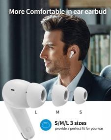 img 2 attached to Touch-Controlled Wireless Earbud With 5.2 Bluetooth And ENC Clear Call Mic, Noise-Cancelling, IPX4 Sweat Resistant, Compatible With IPhone 14 Pro Max, Samsung S22 Ultra/S21 Plus, Google Pixel 7