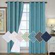 h.versailtex 100% blackout curtains for bedroom thermal insulated linen textured curtains heat and full light blocking drapes living room curtains 2 panel sets, 52x84 - inch, teal blue logo