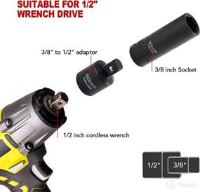 img 1 attached to 🔧 WIILDIS 3/8" Drive Impact Socket Set - 48 Piece Standard SAE and Metric Sizes: Perfect Gift for Mechanically Inclined Dads, Husbands, and Fathers