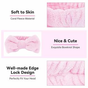 img 1 attached to Pack Of 8 Pink Terry Cloth Spa Headbands For Women And Girls - Bow Headbands For Skincare And Face Washing