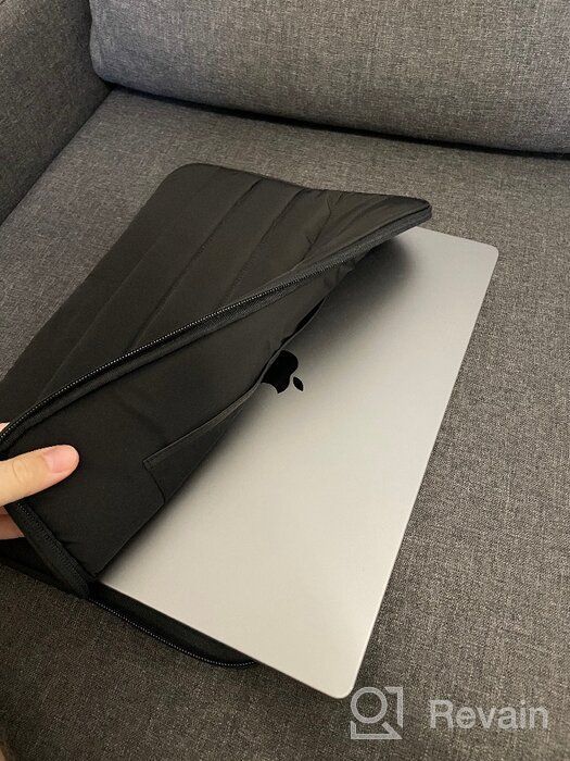 img 1 attached to Bustha Puffer Sleeve Nylo/Leather Case for MacBook Pro 15"/Pro 16", Carbon Black (Charcoal) (BST755108) review by Anastazja Staniszews ᠌