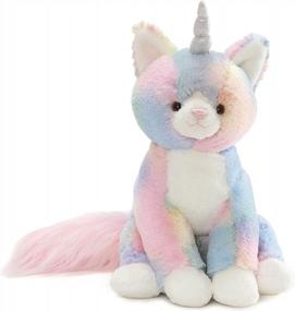 img 3 attached to GUND Shimmer Caticorn Plush Toy - Premium Stuffed Unicorn Cat For Ages 1+ - 9"" Multicolor