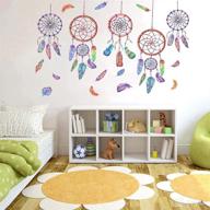 🌙 dream catcher feather wall decal - h2mtool peel and stick dreamcatcher sticker for kids room decor (dreamcatcher) logo