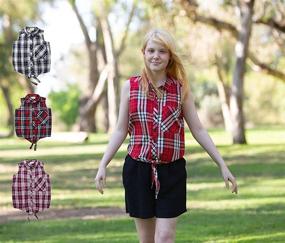 img 3 attached to 👚 Stylish Sleeveless Button Shirts with Collar: Girls' Clothing Collection - Tops, Tees & Blouses