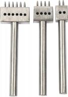 6mm stainless steel diamond punch stitching and lacing chisel set for leather crafting, with 2/4/6 prong rows logo