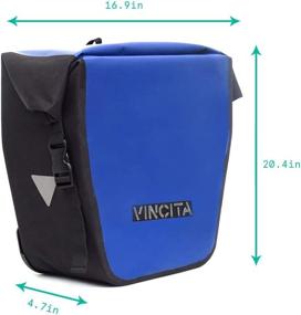 img 3 attached to Маленькие водостойкие боковые сумки с дождевиком для заднего багажника велосипеда - быстросъемный стандартный зажим Vincita, регулируемая седельная сумка, сумка через плечо, велосипедная стойка.