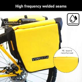 img 2 attached to Маленькие водостойкие боковые сумки с дождевиком для заднего багажника велосипеда - быстросъемный стандартный зажим Vincita, регулируемая седельная сумка, сумка через плечо, велосипедная стойка.