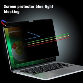 img 2 attached to Magnetic Privacy Screen For MacBook Air 13.6 In M2 Chip 2022 (A2681) - PYS® Anti-Spy Bubble Free Removable Laptop Mac Shield