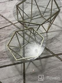 img 2 attached to Ivinta Round Nesting Coffee Table Set Of 2, Modern Tempered Glass Coffee Tables For Living Room, 31.5 And 23.6 Inch Accent Tea Tables With Gold Metal Frame Legs (Clear, Glass)