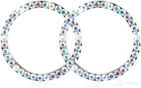 img 4 attached to 2 Pack Bling Car Decor Crystal Rhinestone Ring Emblem Sticker