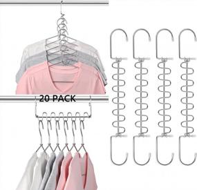 img 4 attached to Maximize Your Closet Space With KLEVERISE'S 20 Pack Stainless Steel Cascading Hangers