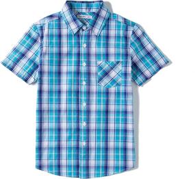 img 3 attached to Tronjori Short Sleeve Button Woven Boys' Clothing: Stylish Tops, Tees & Shirts for Boys!