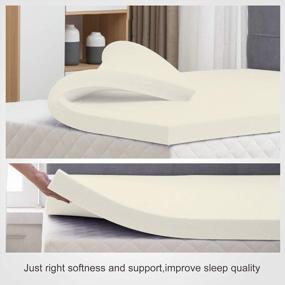 img 2 attached to Nutan Twin Size Beige High Density Foam Topper For Ultimate Mattress Comfort