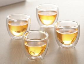 img 2 attached to Set Of 6 Moyishi Double-Walled Clear Glass Espresso And Wine Cups, 80Ml Each