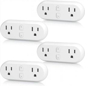 img 4 attached to HBN Smart Plug 15A, WiFi&Bluetooth Outlet Extender Dual Socket Plugs Works With Alexa, Google Home Assistant, Remote Control With Timer Function, No Hub Required, ETL Certified, 2.4G WiFi Only, 4-Pack