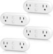 hbn smart plug 15a, wifi&bluetooth outlet extender dual socket plugs works with alexa, google home assistant, remote control with timer function, no hub required, etl certified, 2.4g wifi only, 4-pack logo