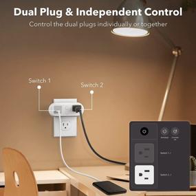 img 1 attached to HBN Smart Plug 15A, WiFi&Bluetooth Outlet Extender Dual Socket Plugs Works With Alexa, Google Home Assistant, Remote Control With Timer Function, No Hub Required, ETL Certified, 2.4G WiFi Only, 4-Pack