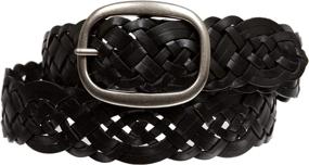 img 1 attached to Black Women's Braided Woven Leather 👩 Belts - Stylish Women's Accessories for Everyday Wear