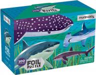 challenging and fun: sharks foil puzzle for all ages! logo