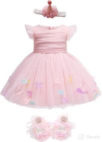 img 4 attached to 👗 Glamulice Baby Girls Lace Party Dresses: Perfect Princess Wedding and Birthday Formal Dress for Toddler