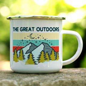 img 2 attached to Mountain Hiking Adventure Enamel Campfire Coffee Mug - Great Outdoors Wildlife Nature Camping Lover Gift (12Oz) - Camp Cup