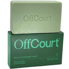 img 4 attached to OffCourt Exfoliating Body Soap - Best Cleansing Soap with Medium Strength Fresh Fig Leaves Scent for all Skin Types, Non-Drying Bar, 5oz 1 Pack; Perfect for Men and Women