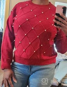 img 5 attached to Miessial Ribbed Knit Pullover Sweater With Pearl Accents - Women'S Crewneck Long Sleeve Fashion Jumper Top