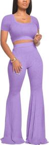 img 4 attached to 👖 Ribbed Leggings Women's Clothing for Workout via Jumpsuits, Rompers & Overalls