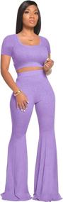 img 2 attached to 👖 Ribbed Leggings Women's Clothing for Workout via Jumpsuits, Rompers & Overalls