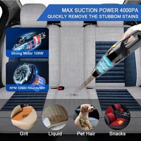 img 2 attached to 🚗 Powerful and Portable Car Vacuum Cleaner with Accessories - 12v High Power Handheld Vacuums for Interior Detailing - Includes 4 Attachments, 16.4Ft Cord & Bag - Auto Accessories Kit in Black