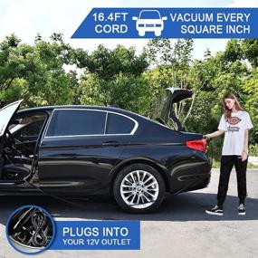 img 3 attached to 🚗 Powerful and Portable Car Vacuum Cleaner with Accessories - 12v High Power Handheld Vacuums for Interior Detailing - Includes 4 Attachments, 16.4Ft Cord & Bag - Auto Accessories Kit in Black