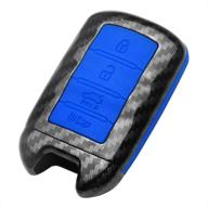 🔑 premium blue silicone key fob case for kia cadenza & k900 - personalized carbon fiber pattern - 4 button keyless entry remote protection логотип