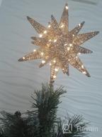 img 1 attached to 🌟 Lewondr Silver Christmas Star Tree Topper with Lights - Battery Powered Bethlehem Star Lighted Xmas Tree Ornament for Indoor Holiday review by Chris Durandis
