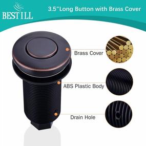 img 3 attached to BESTILL Sink Top Garbage Disposal Air Switch Kit With Dual Outlet, UL Listed, Oil Rubbed Bronze Push Button (Long With Brass Cover)