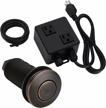 bestill sink top garbage disposal air switch kit with dual outlet, ul listed, oil rubbed bronze push button (long with brass cover) logo